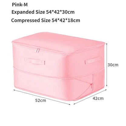 Large Compression Bag Quilt Clothes Closet Cabinet Organizer Storagepouch Ultra Space Saving Self Compression Organizer