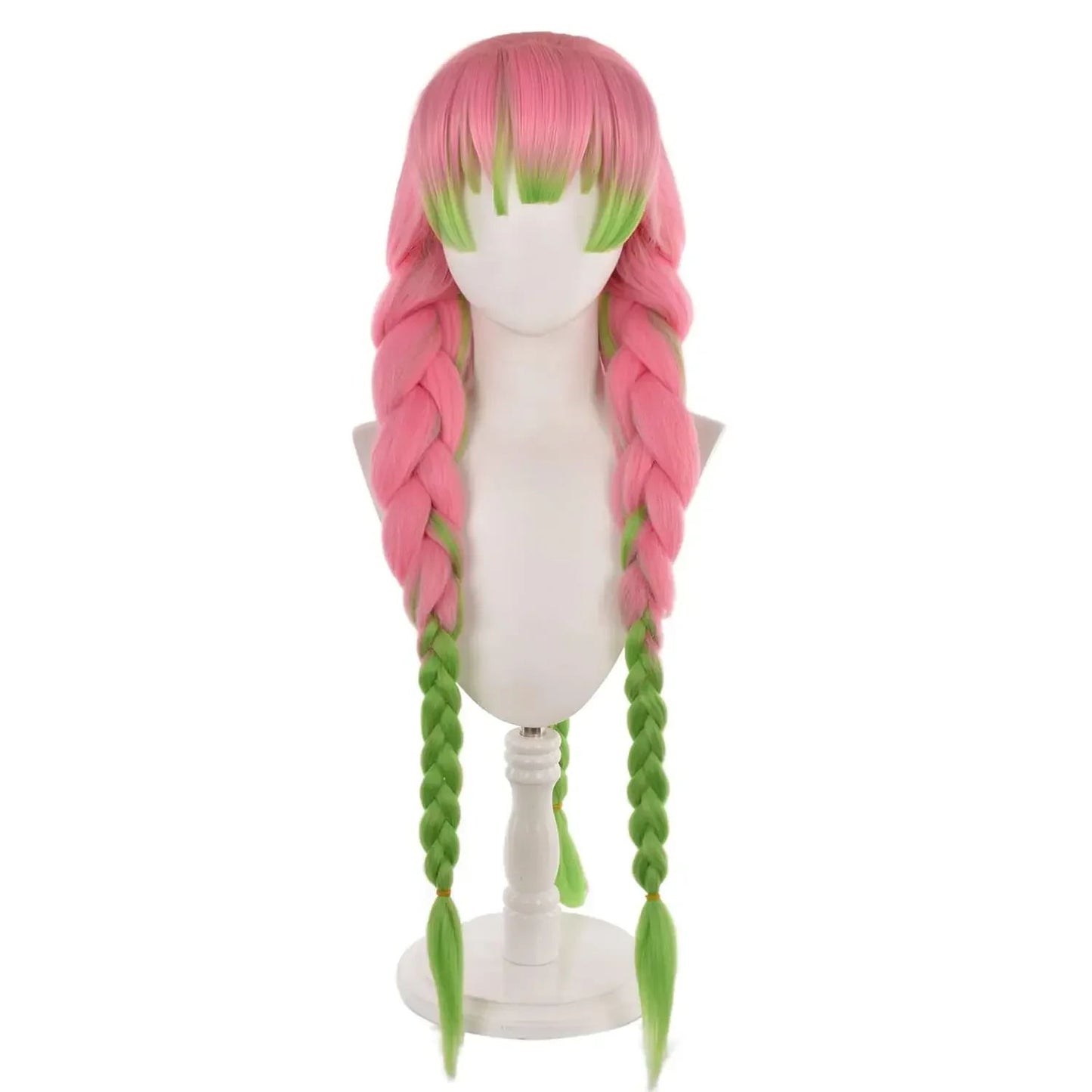 Demon Slayer Kanroji Mitsuri Cosplay Wig Green Mix Pink Long Anime Costume Wigs Kanroji Mitsuri Wigs with  Synthetic Wig