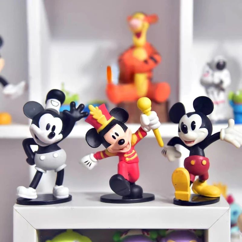 Disney Steamboat Willie Mickey Mouse Anime Figure Model Toys Cake Desktop Decoration Collectible Dolls Toys Gifts for Children
