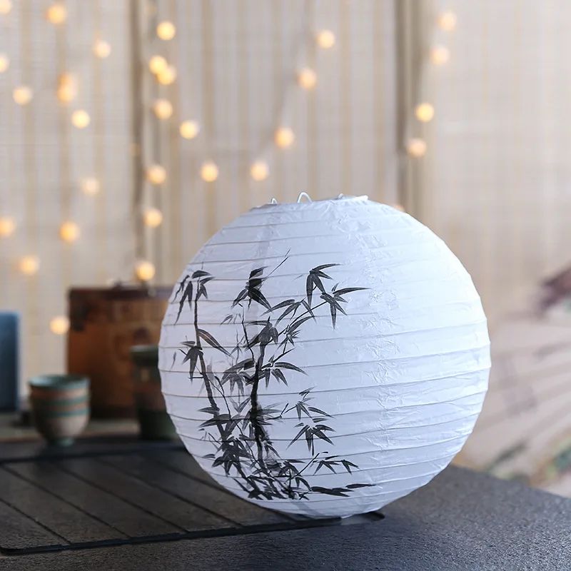12Inch Printed Flower Round Chinese Paper Lanterns Birthday Wedding Decor Craft DIY Festival Lantern Party Supplies