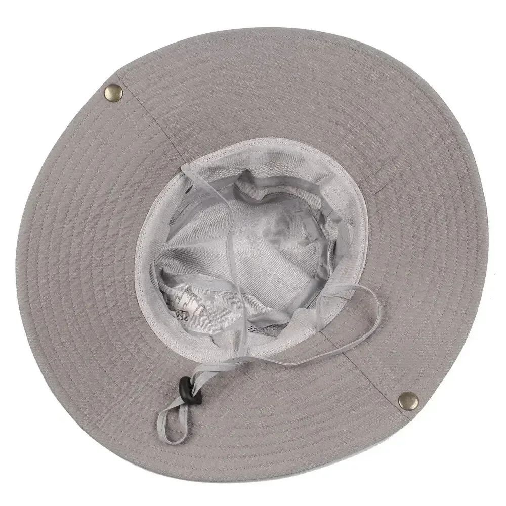 Summer Bucket Hat Outdoor UV Protection Wide Brim Panama Safari Hat Mesh Fisherman Beach Cap for Hiking Cycling Fishing Hat