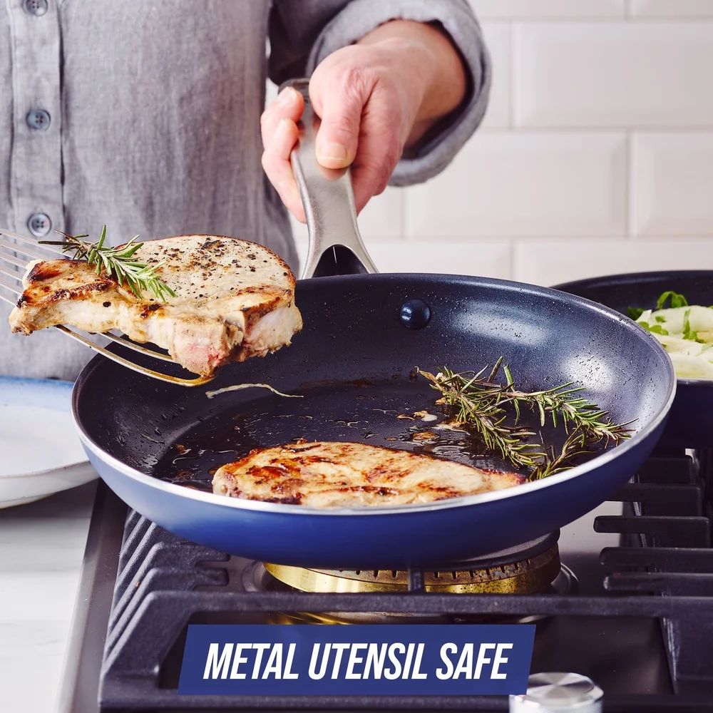 Ceramic Nonstick Fry Pan Skillet Diamond Coated Durable Lightweight Toxin Free Oven Safe Metal Utensil Safe Easy Cleanup 8 Inch