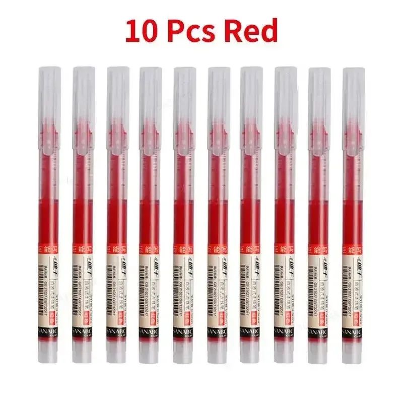 10/20PCS High Quality Needle Type Gel Pens Black Blue Red Ink Straight Liquid Pen  Stationery School & Office Supplies