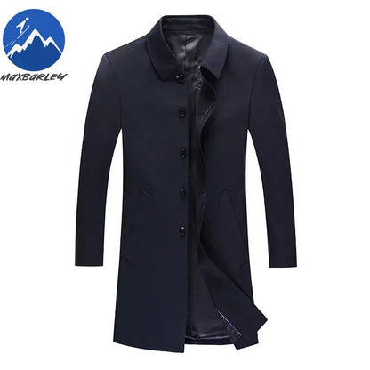 Light Luxury Long Jacket Men's Winter Business Casual Comfortable Windproof Warm Trench Coat British Streetwear Suit Male Coat