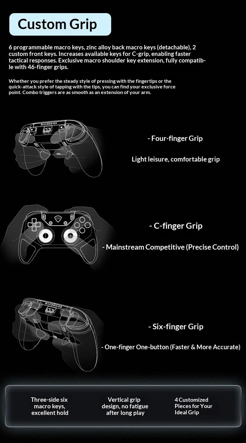Machenike F1 Wireless Game Controller 3?Mode Dual 8K Hot?Swap Custom Body?Sense Micro Switch for PC Mobile Gaming Desktop Setup