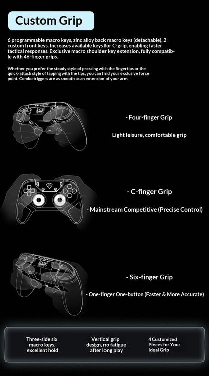 Machenike F1 Wireless Game Controller 3?Mode Dual 8K Hot?Swap Custom Body?Sense Micro Switch for PC Mobile Gaming Desktop Setup