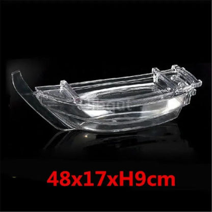 Black red sushi sashimi boat ice food seafood plate salmon sashimi tray Creative Japanese food container sushi barrel decor boat