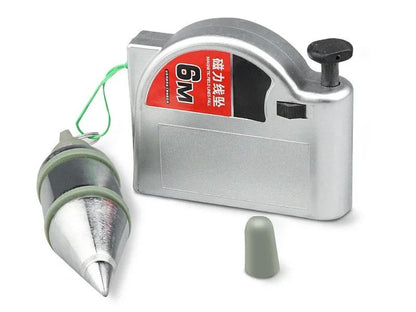 Prumos Magnéticos de 320g, Carretel de Linha Retrátil de 6 Metros com Base Magnética para Engenharia, Construção, Ferramenta de Prumada