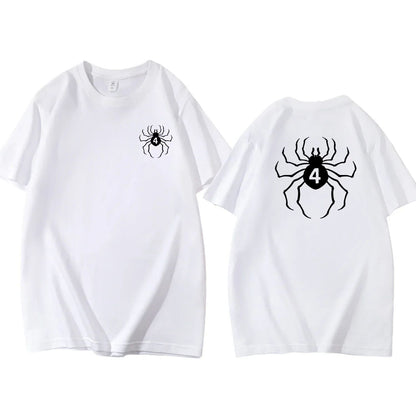 Pure Cotton Men's t shirt Y2k Spider Print T-shirt Casual Street Loose Women's T-shirt vintage graphic t shirts for men