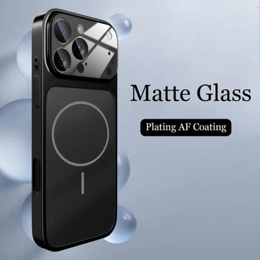 Capa Nano Fosca de Vidro Original Para iPhone 17 Air 16 15 14 13 Pro Max 17Pro Magnética Para Carregamento Sem Fio Magsafe Armor Funda