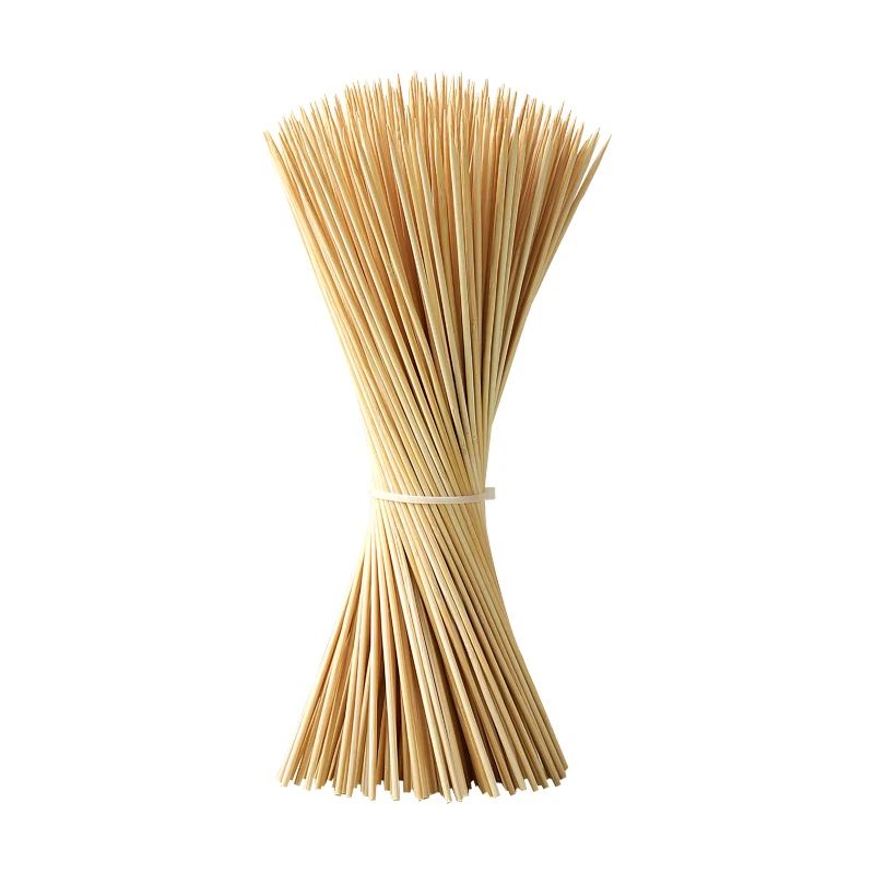 90pcs Bamboo Stick Food Grade Bamboo Skewer Sticks Disposable Natural Wood Long Stick For Barbecue Fruit BBQ Tools 15/20/25/30cm