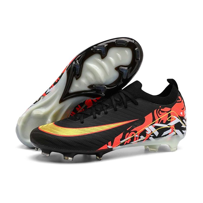 New Men Football Boots Training Long Spikes Soccer Shoes Sneakers Original  Drop Shipping Futsal Cleats Match Ultralight Indoor