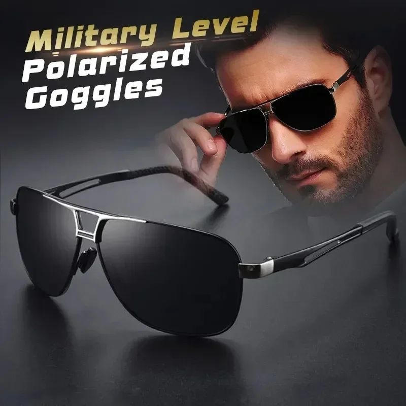 1PC Top Aluminum Magnesium Square Polarized  Photochromic Sunglasses Men Sun Glasses Safety Driving Oculos De Sol Masculino
