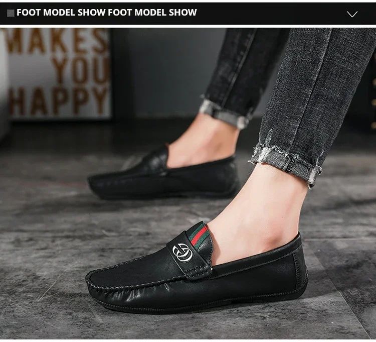 Men Driving Shoe Leather High Quality Breathable Slip on Men Casual Shoes Comfortable Light Men Loafers Formal Men Dress Shoes