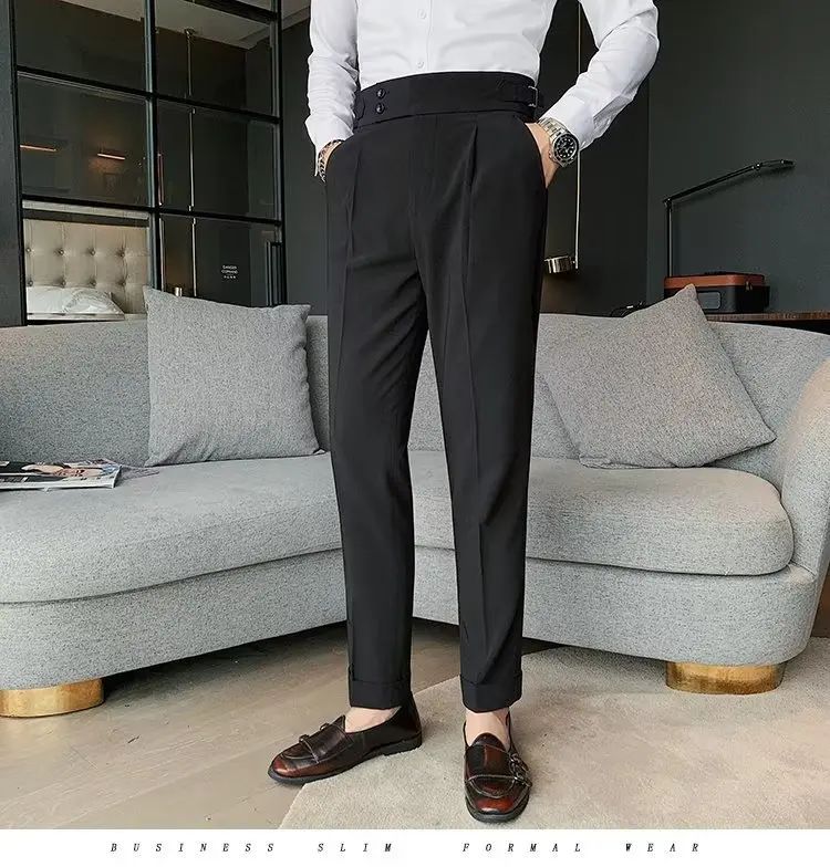 Calça Masculina Nadir Coffee Color Clássica Estilosa Paris Botão Prega Única Emagrece Suaviza Sua Silhueta Calça Social Casual