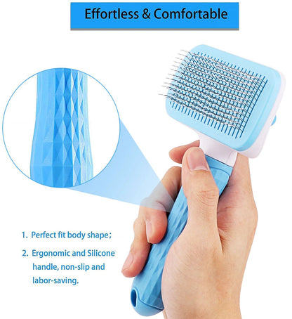 Escova Removedora de Pelos de Cães e Gatos Pente de Higiene e Cuidados para Cães de Pelo Longo Remove Pelos Escova de Banho para Cães Artigos para Cães