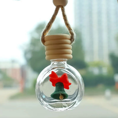 Pingente de Frasco de Perfume de 10ml Decoração de Espelho Retrovisor de Carro de Natal Frasco de Vidro Vazio Frasco de Óleo Essencial para Aromaterapia