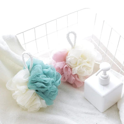 1 Pc Soft Mesh Bath Sponge Balls Cleaning Brush Shower Puff Body Cleaner Exfoliating Scrubbers Bath Flower Bathing Accessories