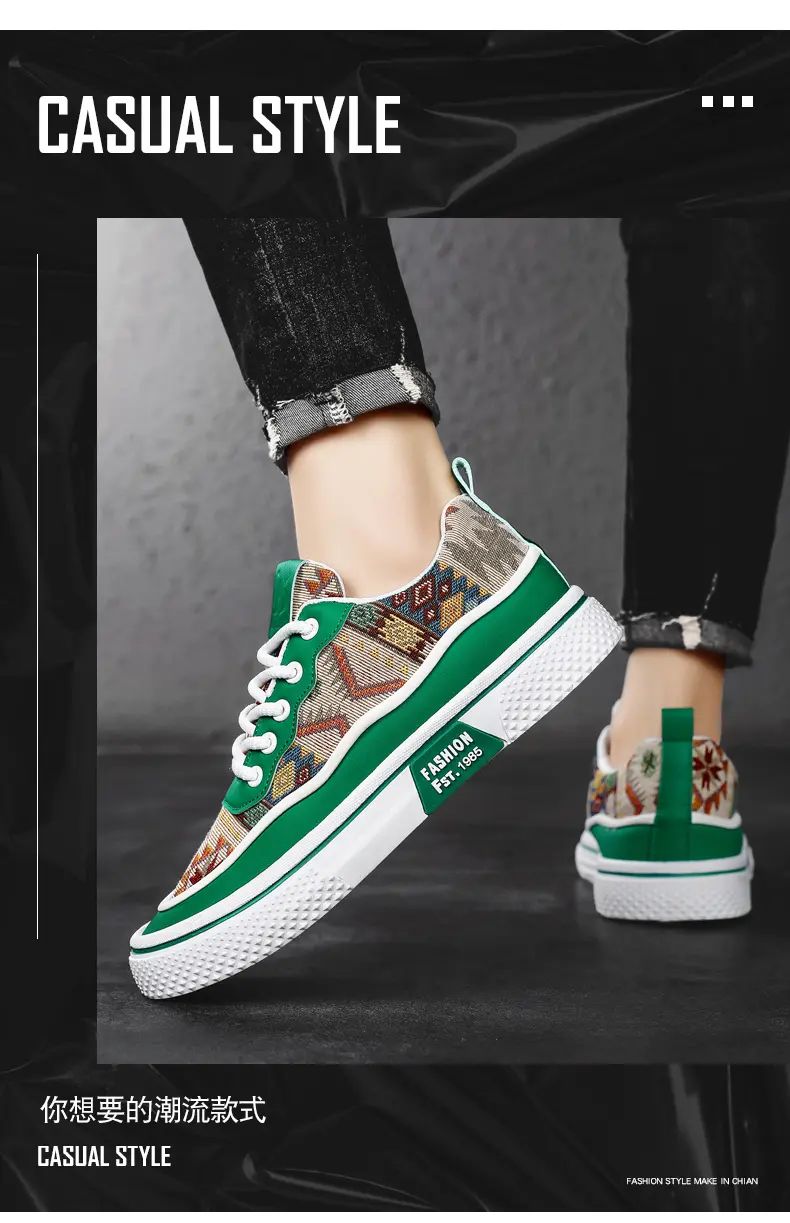 Men's Canvas Fashion Sneakers Trend Hot Sale Comfortable Man Casual Shoes Outdoor Non-slip Breathable Men Shoes Casual