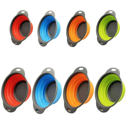 Cesto de Drenagem Dobrável de Silicone Cesto de Lavar Frutas e Vegetais Coador Dobrável Escorredor Dobrável Ferramenta de Armazenamento de Cozinha