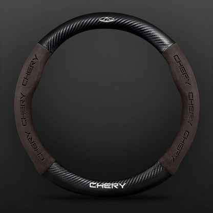 Car buckskin carbon fiber steering wheel cover for Chery Tiggo 8 Arrizo 5 pro gx 5x eQ7 Chery Tiggo 7 Pro 2020 2021 2022 2023