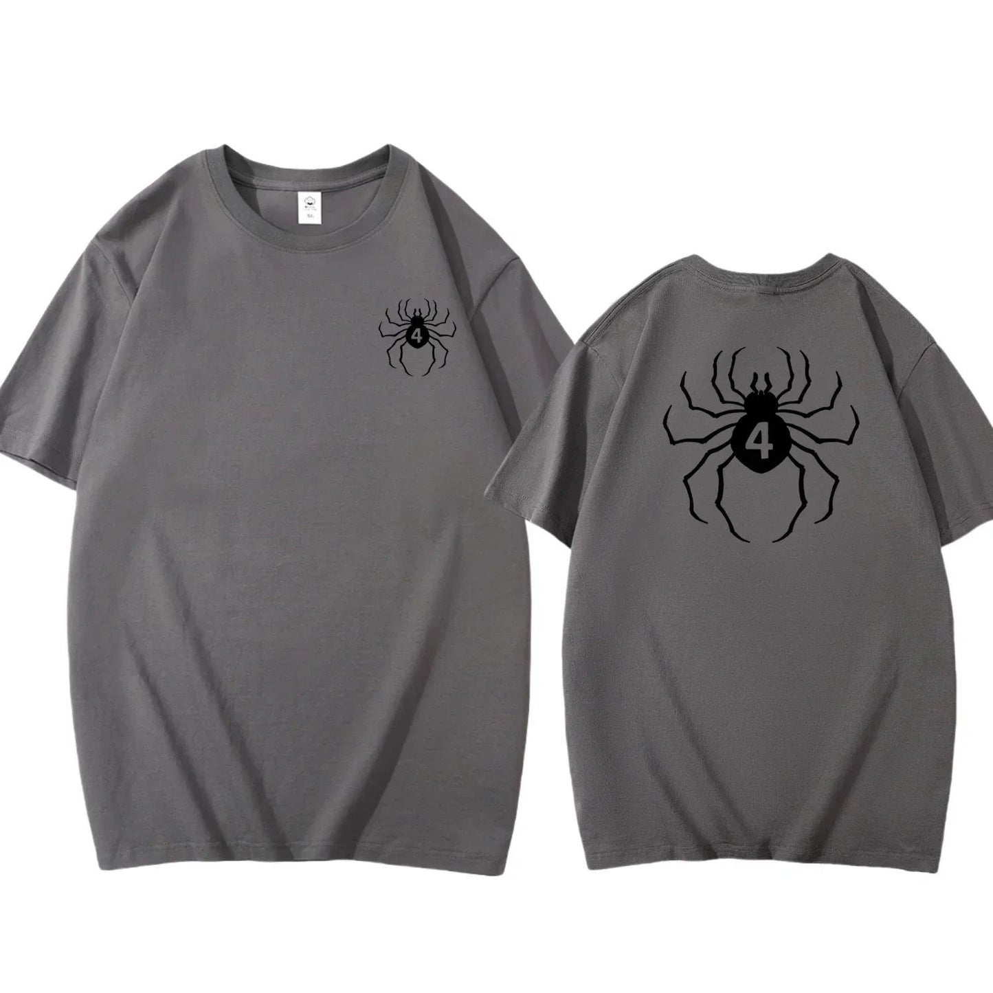 Pure Cotton Men's t shirt Y2k Spider Print T-shirt Casual Street Loose Women's T-shirt vintage graphic t shirts for men