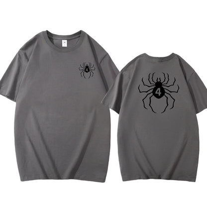 Pure Cotton Men's t shirt Y2k Spider Print T-shirt Casual Street Loose Women's T-shirt vintage graphic t shirts for men