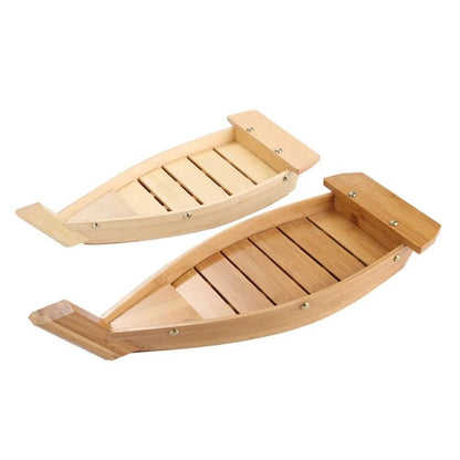 Barco de madeira artesanal japonês para culinária, sushi, ferramentas, navio simples, sashimi, pratos frios variados, talheres, conjunto de sushi