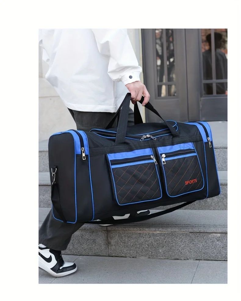 Men Nylon Travel Duffel Bag Large Capacity Handbag Portable Outdoor Carry Luggage Convenient Practical Male's Weekend Gym Bag