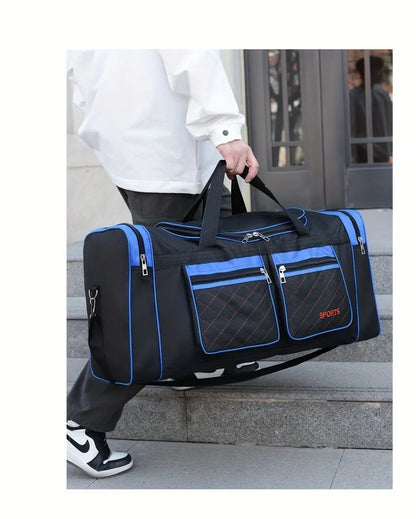 Men Nylon Travel Duffel Bag Large Capacity Handbag Portable Outdoor Carry Luggage Convenient Practical Male's Weekend Gym Bag