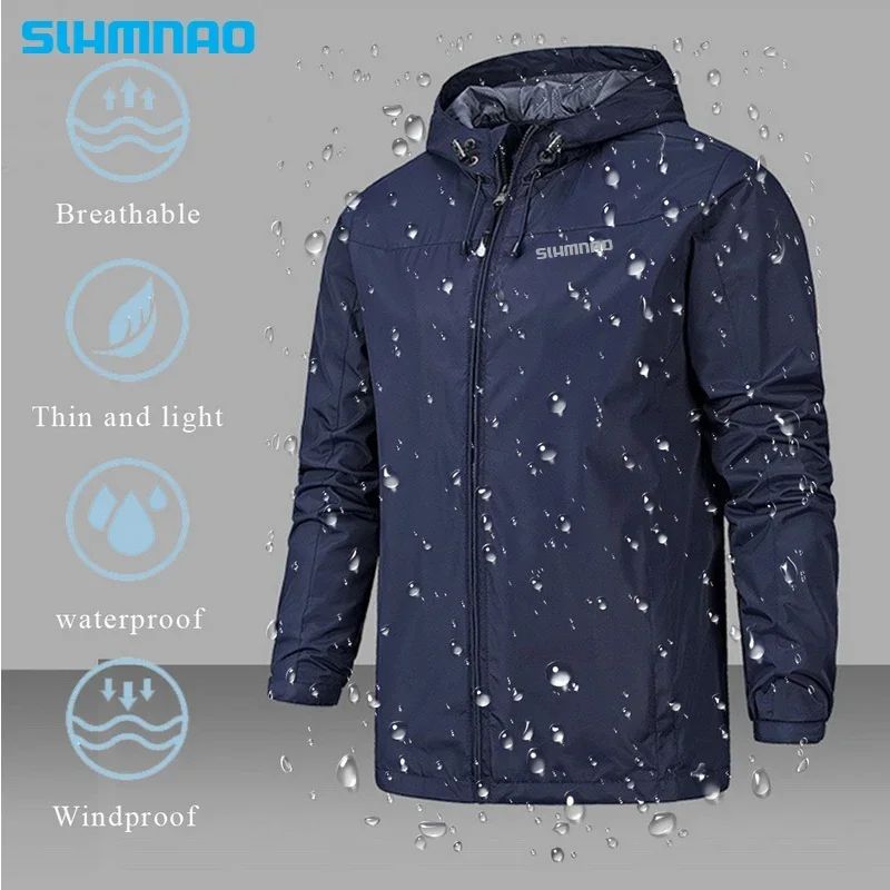 Capa de Chuva Impermeável Masculina para Pesca 2025, Capa de Chuva para Ciclismo, Jaqueta Corta-vento, Roupas de Montanhismo, Casaco de Primavera e Outono