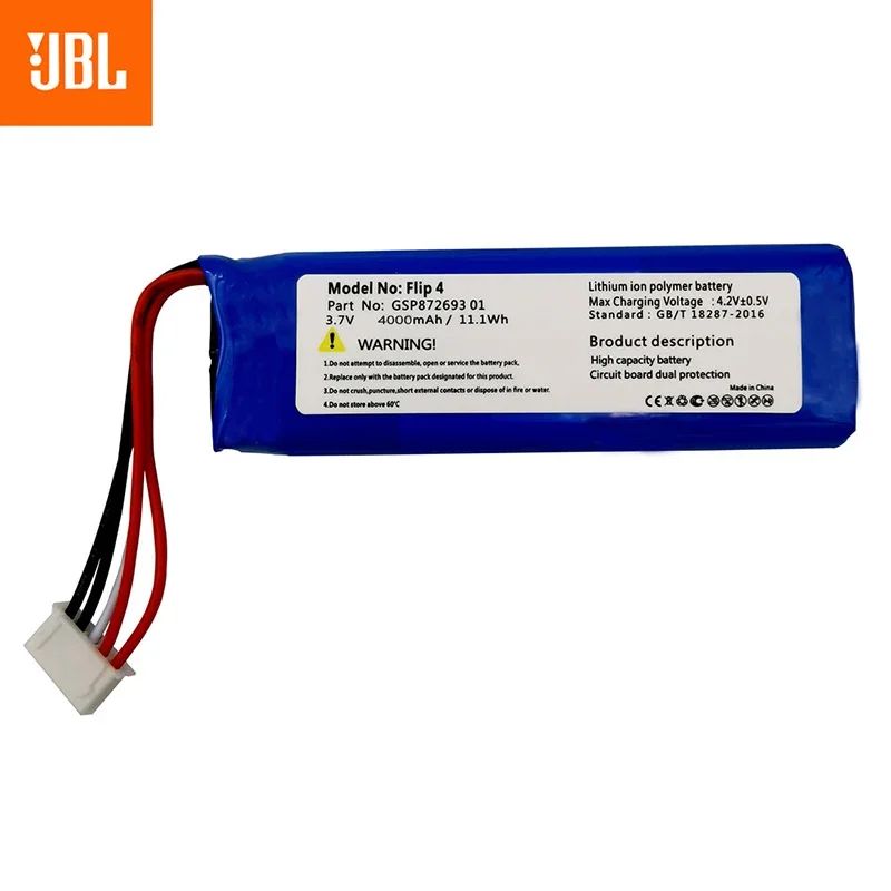 Bateria de Substituição 100% Original para Alto-falante Sem Fio GSP872693 01 4000mAh para Baterias JBL Flip 4 /Flip 4 Special Edition