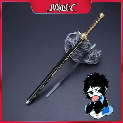 Caneta espadada de ponta de feltro de 7,5 polegadas Demon Slayer Nichirin, modelo de liga de espada, caneta katana Tanjirou, arma de anime Kimetsu No Yaiba, brinquedo Rengoku