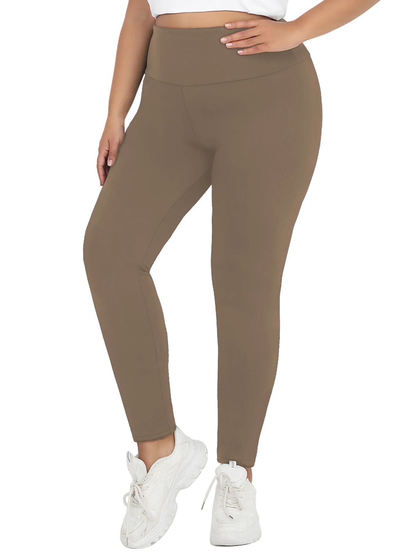 Plus Size Super Soft Fleece Lined Leggings Women, Workout Yoga Running Thermal Warm Pants For cold winter Running