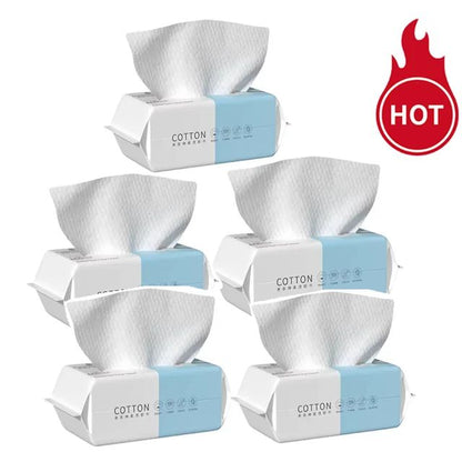 Extra Thick Disposable Facial Towels - Gentle and Absorbent Cotton Makeup Remover Wipes