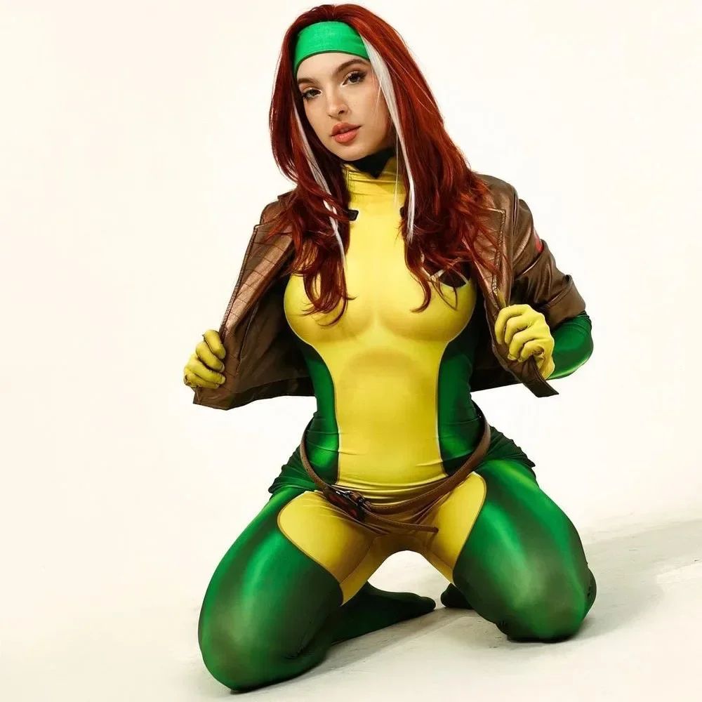 Rogue Cosplay Anna Marie Cosplay 3D Printing Adult Kids Zentai suit Halloween Party Women Girls costume