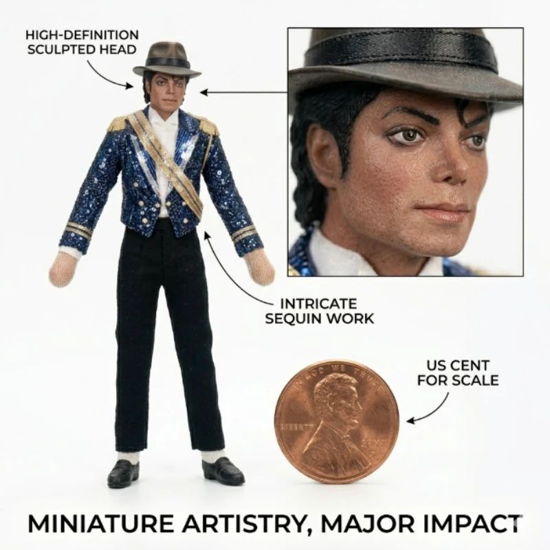 Michael Jackson Cosplay Prop Doll Plush Figure Abstract Joint Mobility Dolls Soft Stuffed Room Decoration Props Collection Gift
