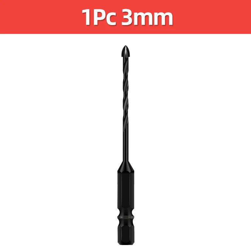 Cross Hex Tile Drill Bit For Glass Concrete Ceramic Tile Hole Opener Tunsten Carbide Hard Alloy Bits Set Tools 3 4 5 6 8 10 12mm