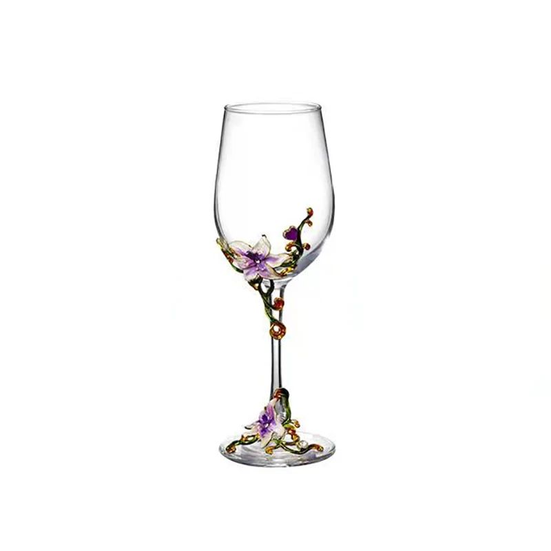 Taças de Cristal Criativas com Esmalte para Champagne Conjunto de Taças de Luxo Taças de Vinho Taça Vintage para Beber