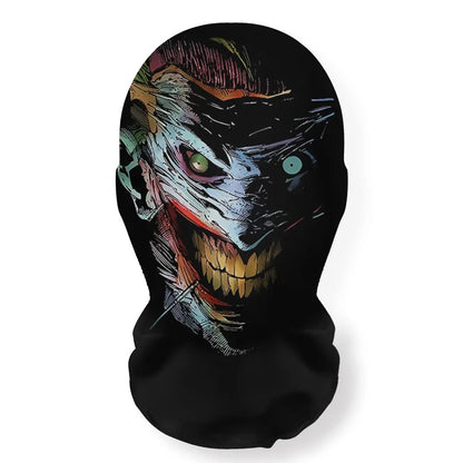 Halloween Skeleton Mask Elastic Mesh Hood Scary Party Cosplay Prop Breathable Face Cover Hood