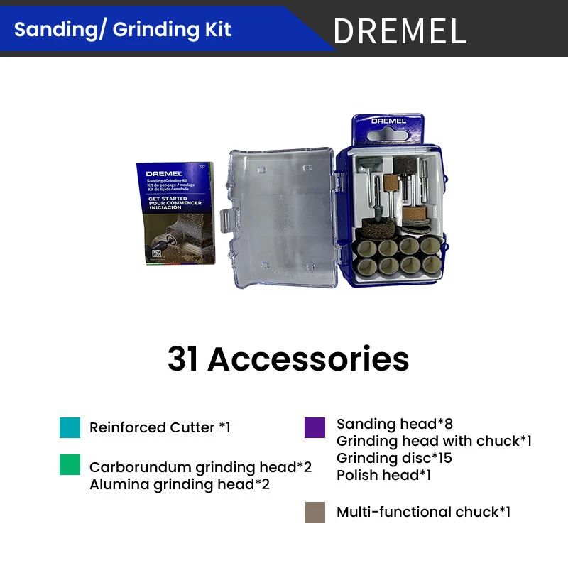 Kit de Corte Dremel EZ Lock Cortador de Plástico 476 Mandril 402 Cortador Fino 409 para Ferramenta Elétrica de Esmerilhamento EZ688-01 / 686