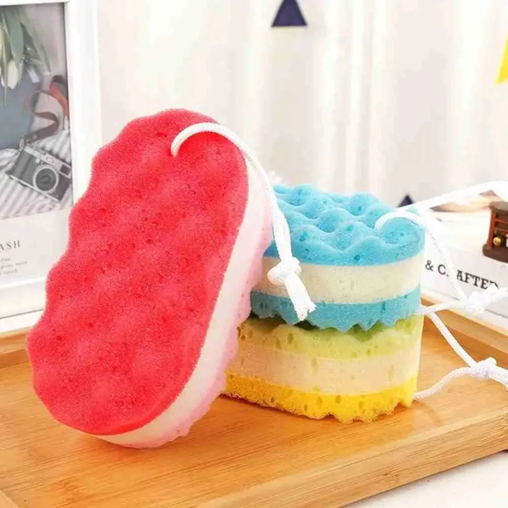 3-layer Wave Bath Sponge Exfoliating Body Brush Shower Skin Clean Massage Cleaning Shower Brush Skin Care Remover Bath Supplies
