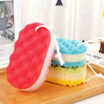 3-layer Wave Bath Sponge Exfoliating Body Brush Shower Skin Clean Massage Cleaning Shower Brush Skin Care Remover Bath Supplies