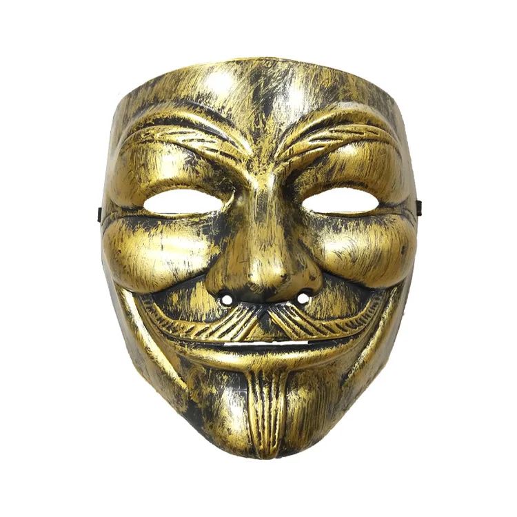 Multi Style V for Vendetta Anonymous Mask Silver V Smile Masks Anime Halloween Cosplay Guy Fawkes Masque Adults Joker Gold Mask