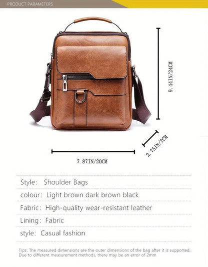 Men's Crossbody Bags Business Flap Male Solid Messenger Bag Travel Bag Brand Men Shoulder Bag for 9.7" iPad Men PU Leather Flaps