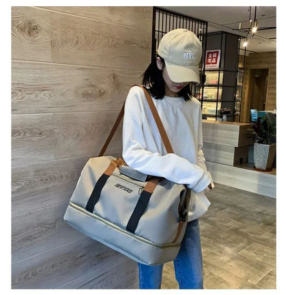 Fashion Travel Bags For Women Large Capacity Men's Sports bag Waterproof Weekend Sac Voyage Female Messenger Bag Dry And Wet