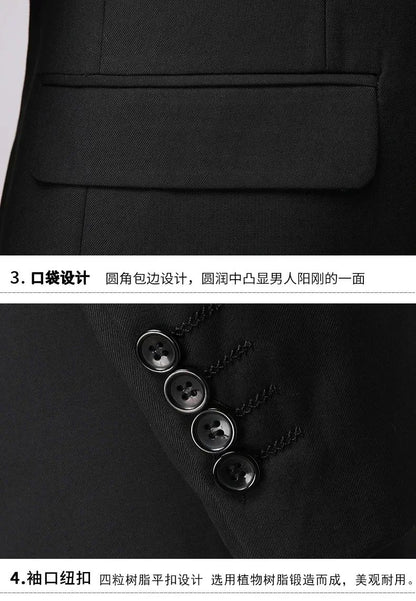 S-8XL Blazer New Men's Fashion Business Solid Color British Style Professional Work Groom Wedding Dress Best Man Blazer Jacket