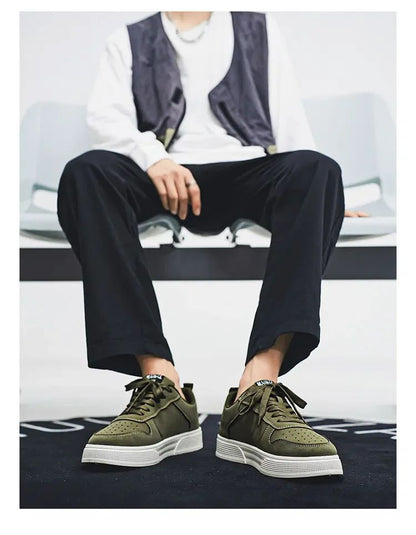 Cheap Green Man Urban Sneakers Big Size 47 48 Platform Men’s Skateboarding Shoes Harajuku Low Cut Male Skate Shoe Zapatos Hombre