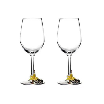Taças de Cristal Criativas com Esmalte para Champagne Conjunto de Taças de Luxo Taças de Vinho Taça Vintage para Beber