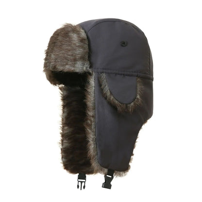 Unisex Warm Mens Women Trapper Cap Aviator Trooper Earflap Winter Flaps Ski Hat New Bomber Hats Russian Ski Hat Faux Fur Hats